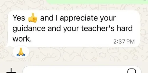 Parent testimonial screenshot